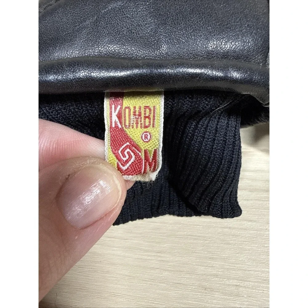 VTG‎ Kombi Ladies Medium Winter Ski Gloves Black Genuine Leather Made In Japan